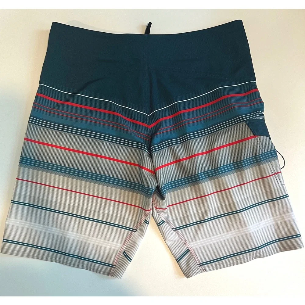 Billabong Men's 36 Board Shorts Navy Gray Stripe Platinum X Recycler Stretch